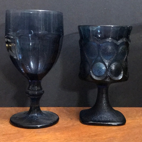 Vintage Cobalt Glass Goblets